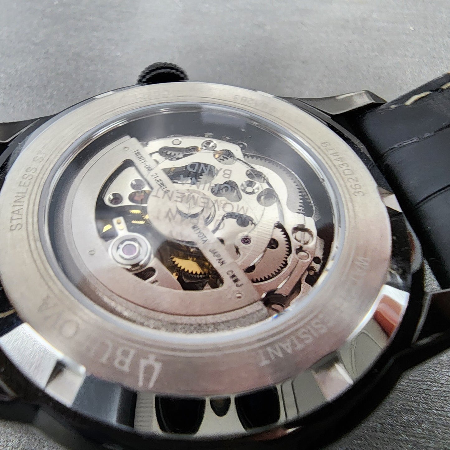 Bulova Sutton Watch Men 43mm Skeleton Dial Black Tone Round Automatic 98A283 B129