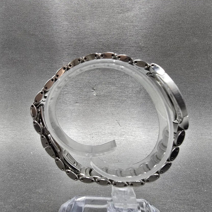 Bulova Accutron Watch Women 28mm MOP Dial Two Tone Date Diamonds New Batt 28R098