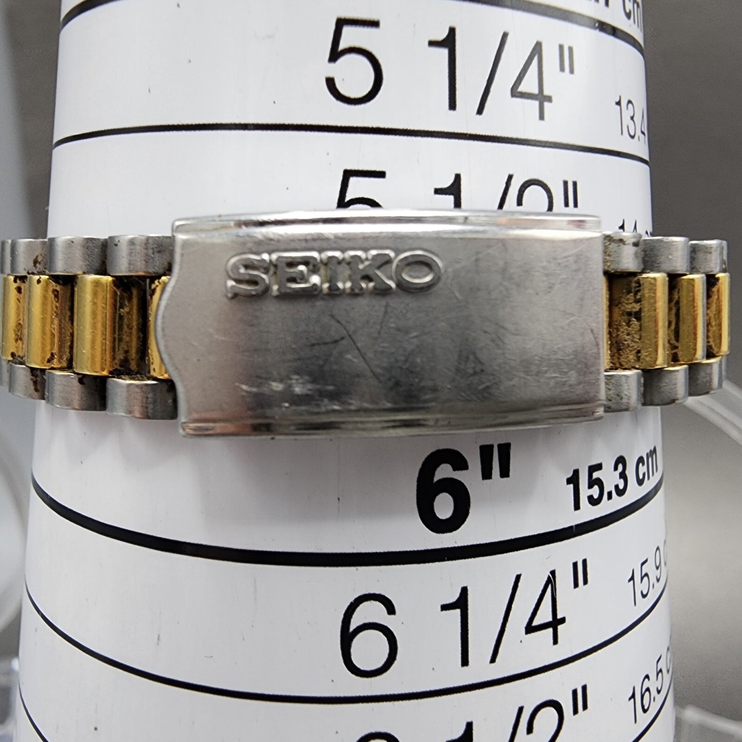 Seiko SQ Watch Women 24mm Gold Dial Two Tone Daydate 24mm Round New Battery B1210