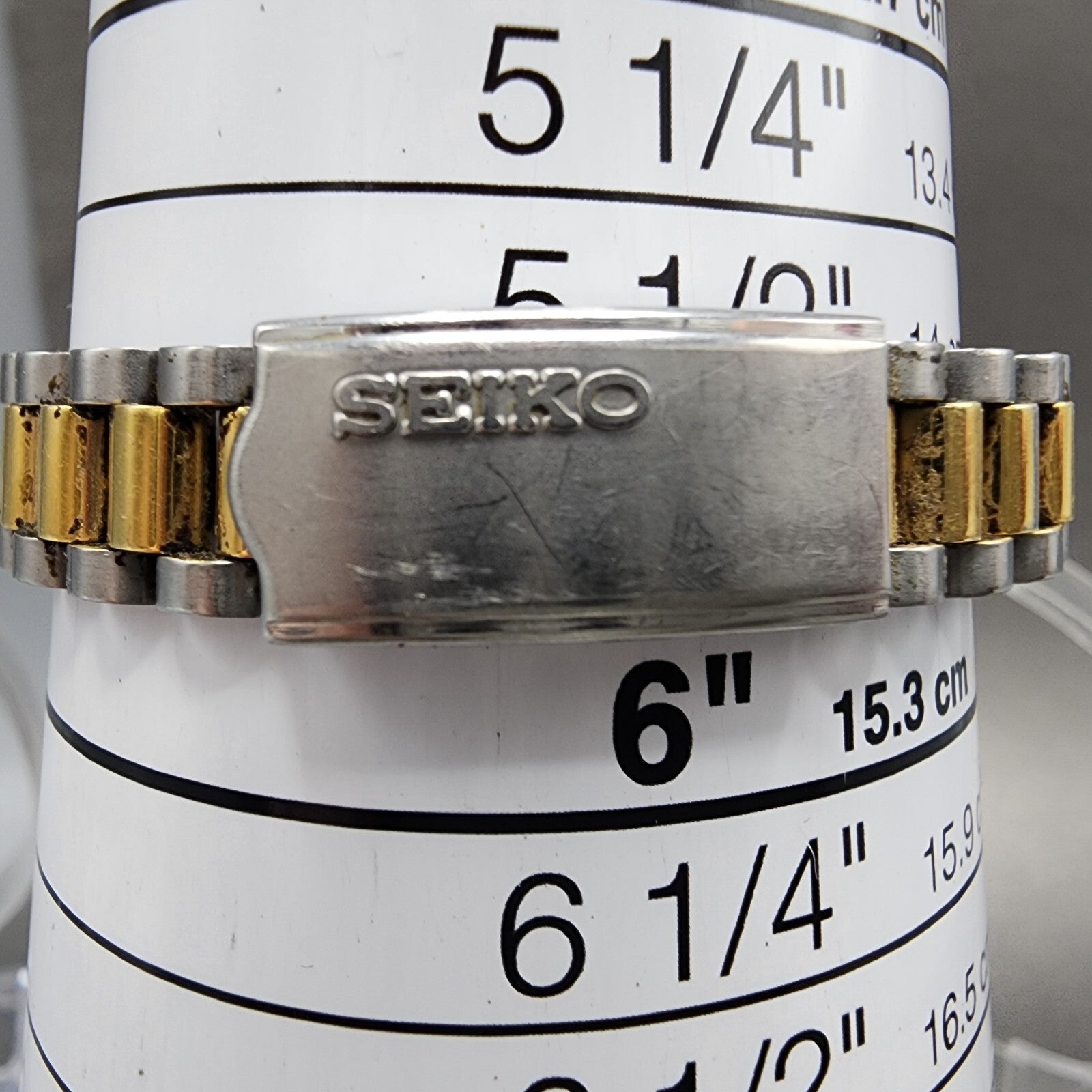 Seiko SQ Watch Women 24mm Gold Dial Two Tone Daydate 24mm Round New Battery B1210