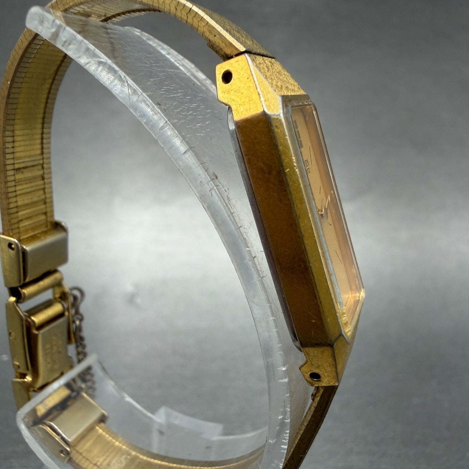 Citizen CQ Tank Watch Women 13mm Gold Dial Gold Tone 2250-223373 New Battery AB3