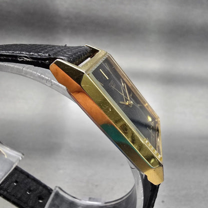 Citizen CQ Watch Men 25mm Black Dial Gold Tone Rectangle 6031-K02627 New Battery3