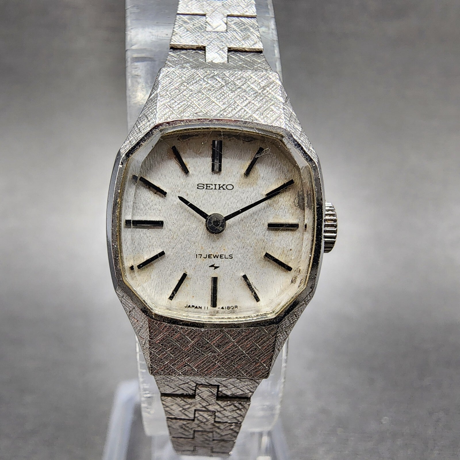 Seiko Watch Women 18mm White Dial Silver Tone Manual 114580 Runs0