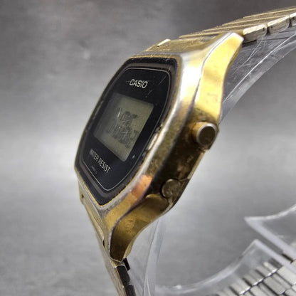 Casio L500 Watch Women 23mm Digital LCD Gold Tone Octagon Date Month New Battery2