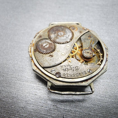 Elgin Grade 430 Watch Unisex 29mm White Dial Silver Tone Manual Wind PARTS9