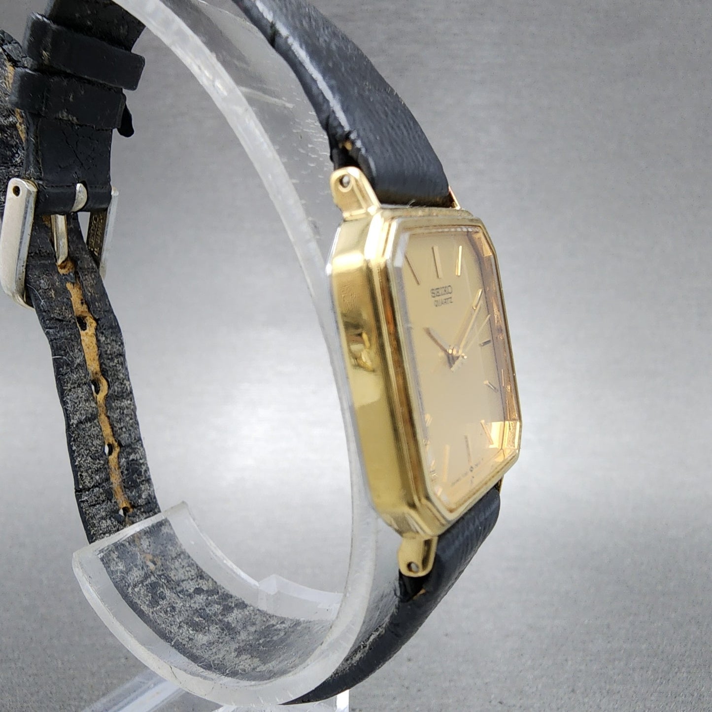 Seiko Watch Women 20mm Champagne Dial Gold Tone Octagon 73215410 New Battery3