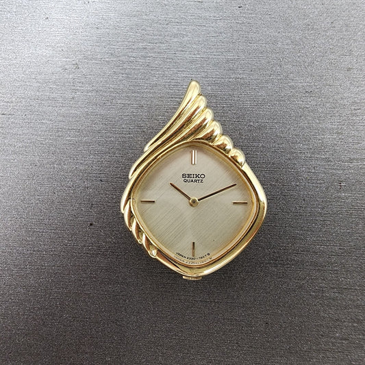 Seiko Necklace Watch Women 24mm Champagne Dial Gold Tone 23205940 New Battery0