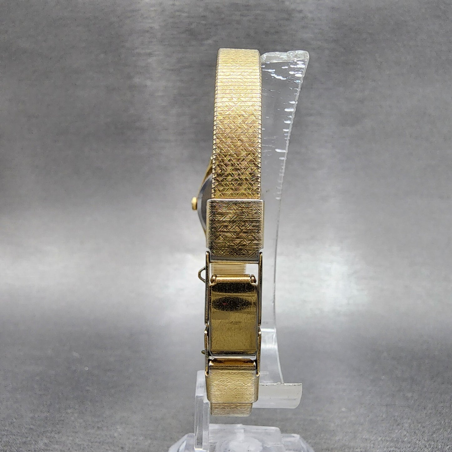 Vintage Seiko Watch Women 25mm Gold Dial Gold Tone Hexagon 2C215149 New Batt A17