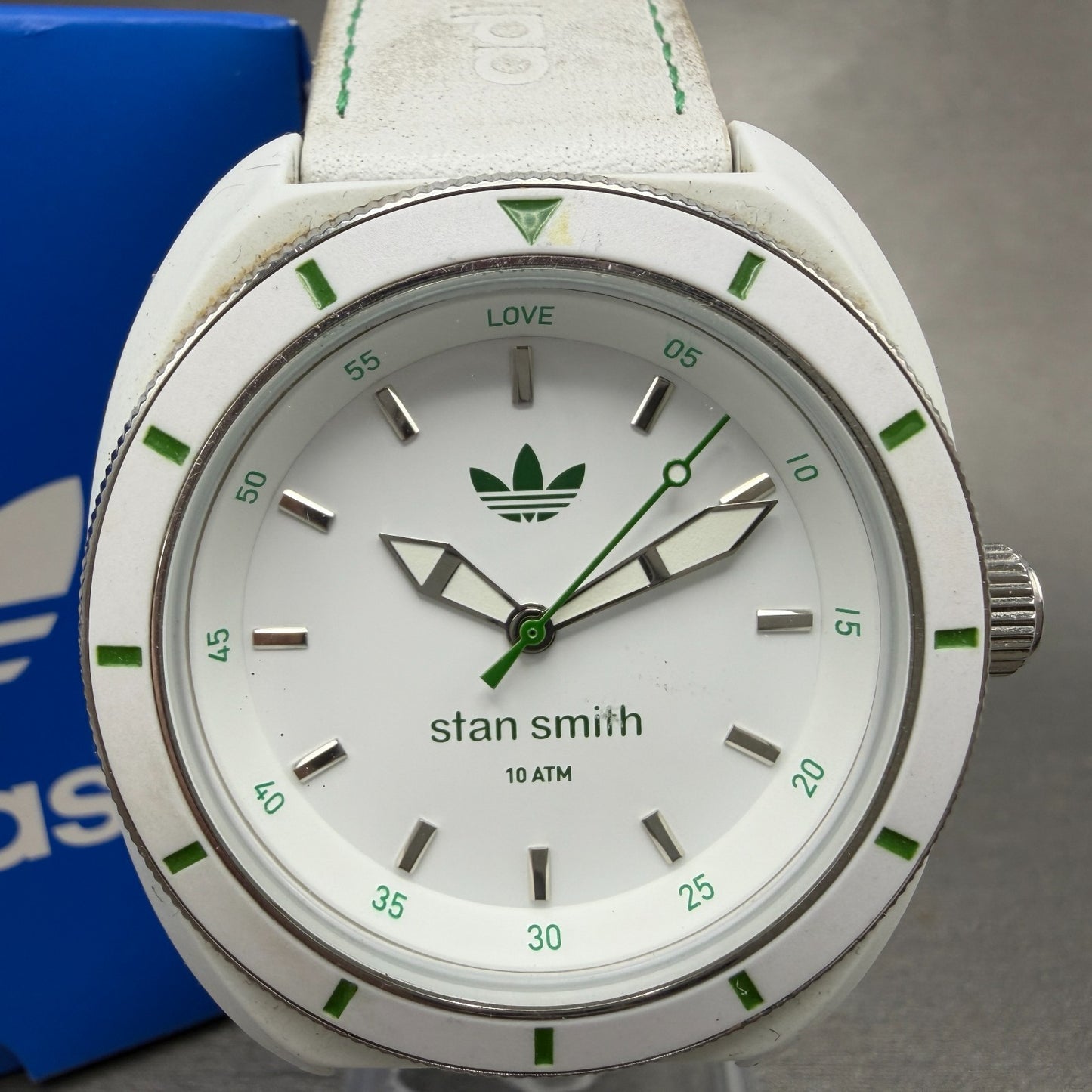 Adidas Stan Smith watch Men 45mm White Dial White Tone Round ADH2931 New battery1