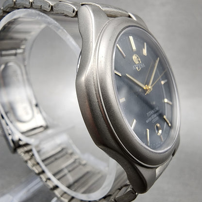Citizen Attesa Watch Men 33mm Black Dial Titanium Tone Date 5510F51308 New Batt3