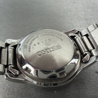 Seiko 5 Watch Women 25mm Balck Dial Stainless Steel Daydate Round 4207-01F0 Runs9