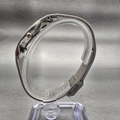 Skagen Watch Women 29mm Silver Dial Silver Tone Round Mesh Band 233SSS New Batt6