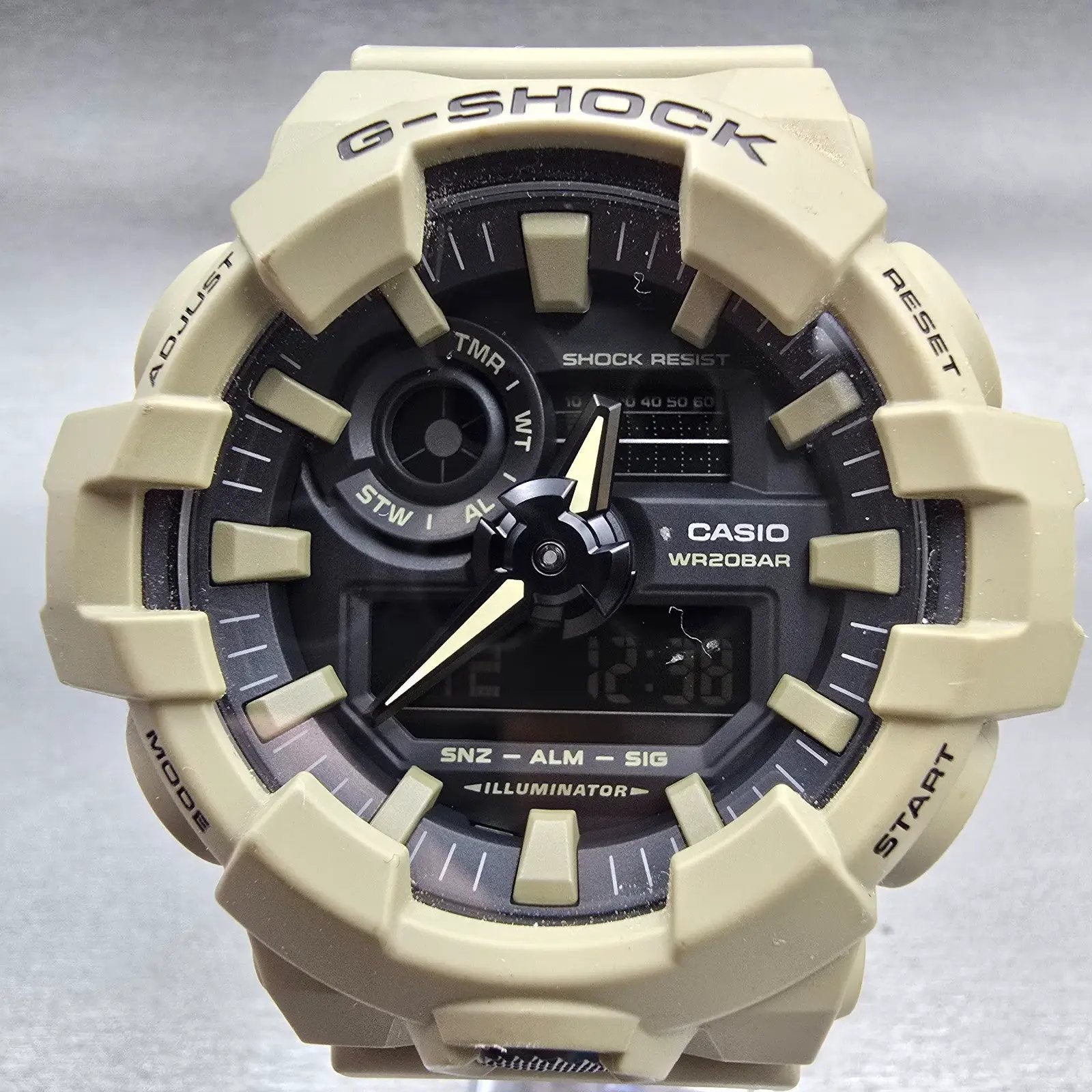 Casio G-Shock GA-700UC Watch Men 53mm Black Beige Chronograph Alarm New Battery1