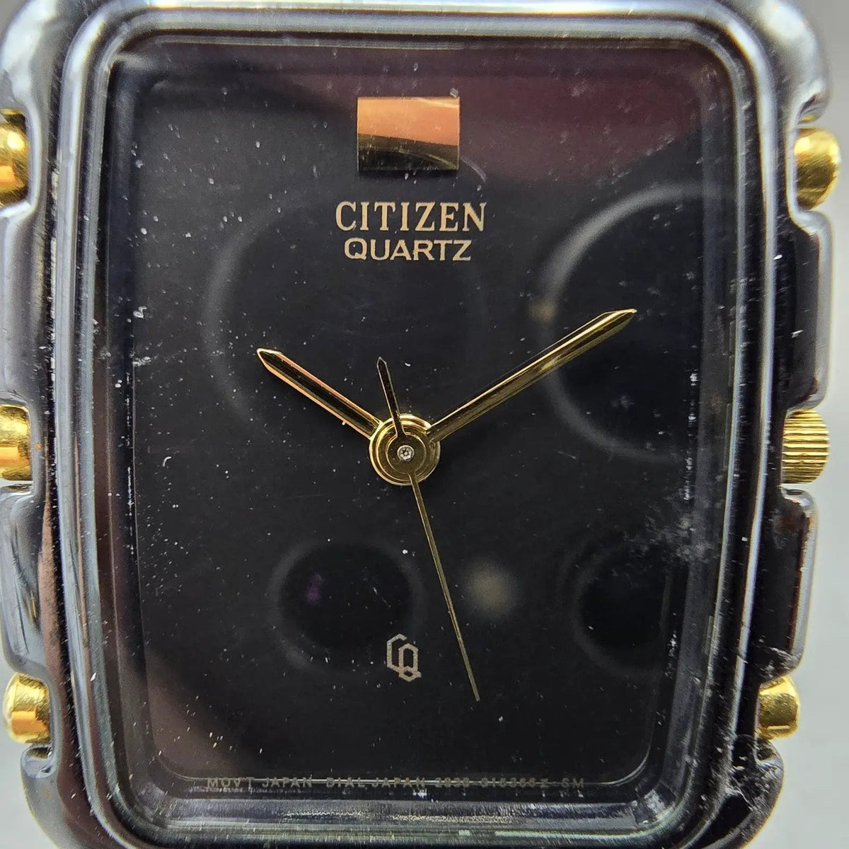 Citizen CQ Tank Watch Men 27mm Black Dial Black&Gold Rectangle 2838-S03810 PARTS2