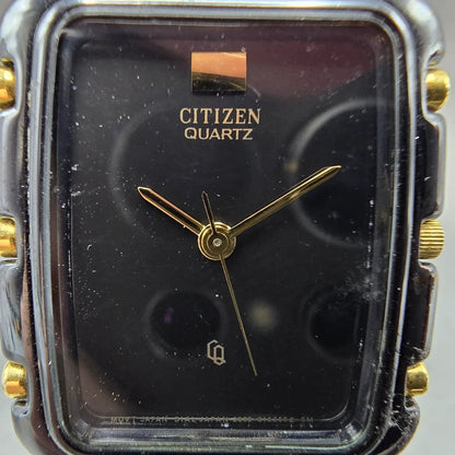 Citizen CQ Tank Watch Men 27mm Black Dial Black&Gold Rectangle 2838-S03810 PARTS2