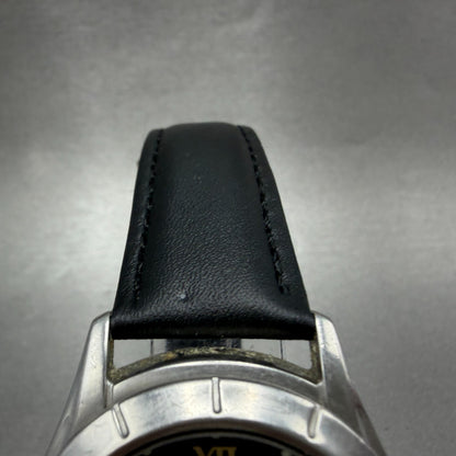 Seiko Perpetual Calendar Watch Men 38mm Black Dial Steel Date 8F32-0079 New Batt4