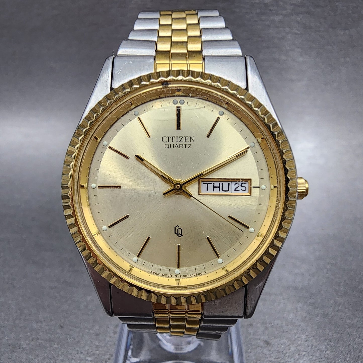 Citizen CQ President Watch Men 36mm Champagne Dial Two Tone Daydate Round Newbat0