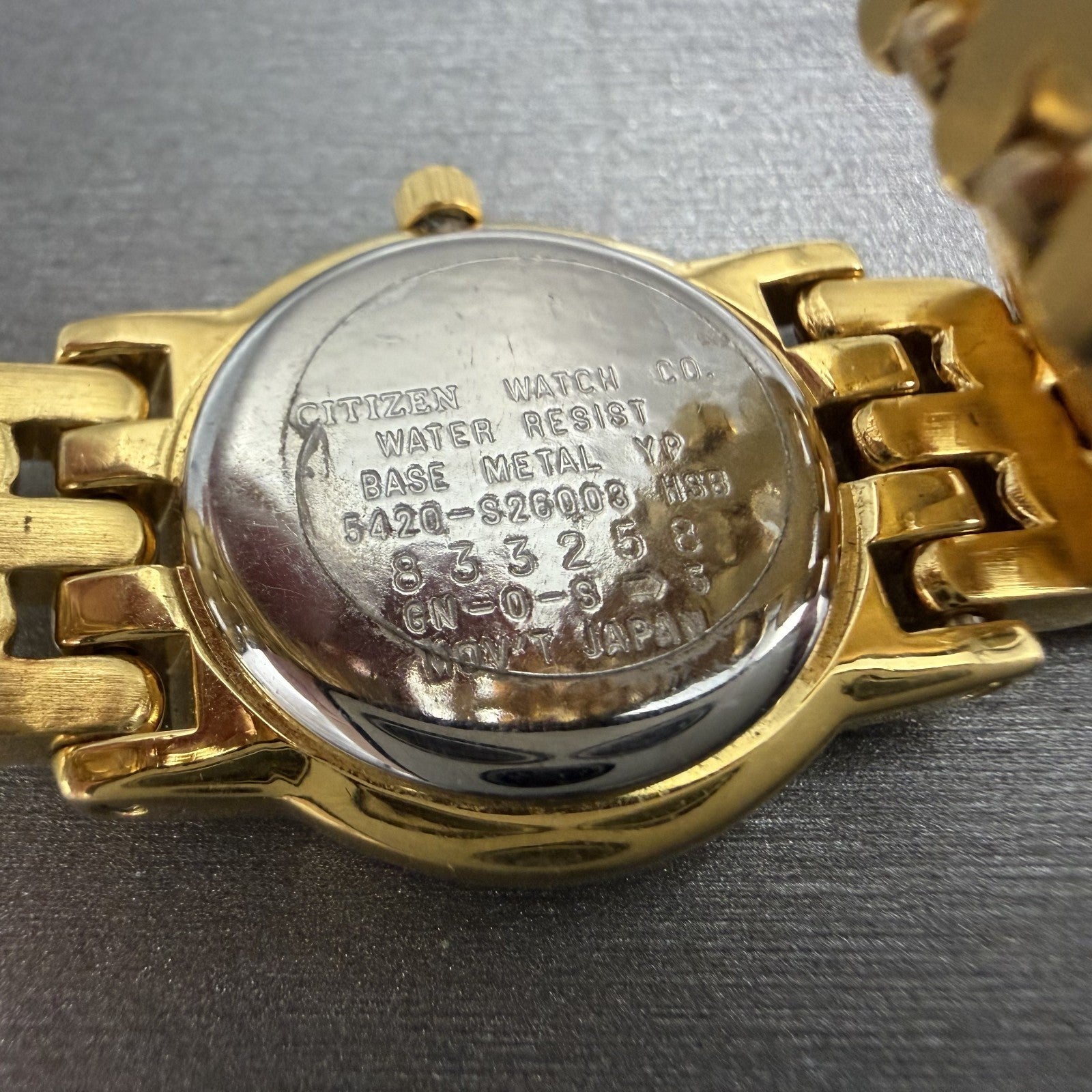 Citizen Elegance Watch Women 22mm Black Dial Gold Tone Round 5420-S26003 Newbat19