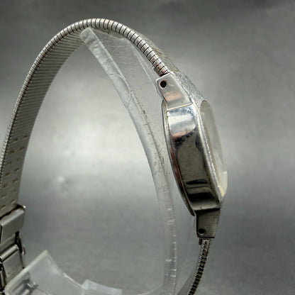 Seiko Watch Women 16mm Silver Dial Silver Tone Rectangle 2C21-5290 New Battery3
