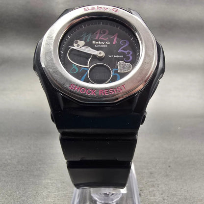 Casio Baby-G BGA-101 Watch Women 39mm Black Silver Chrono Alarm New Battery5