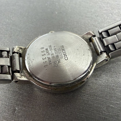 Seiko Watch Women 24mm White Dial Two Tone Round 1N00-1E19 New Battery A1299