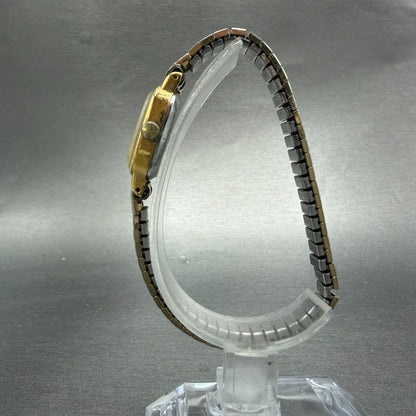 Seiko Tank Watch Women 17mm Silver Dial Gold Tone 1400-6569 New Battery Vintage6