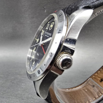 Victorinox Swiss Army Infantry GMT Watch Men 39mm Black Dial Steel Date New Batt2