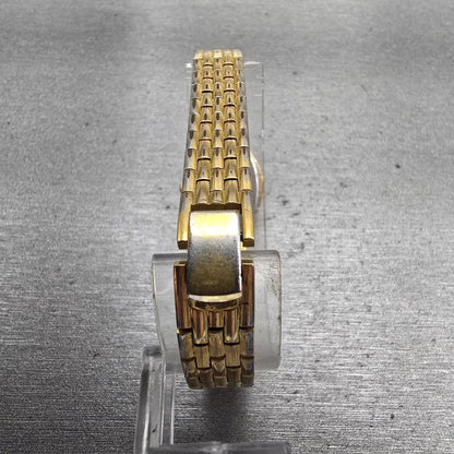 Seiko Watch Women 17mm Gold Dial Gold Tone Oval 1N00-5A39 New Battery Vintage7