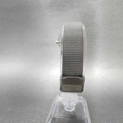 Skagen Watch Women 27mm Silver Dial Silver Tone Round Mesh Band New Battery7