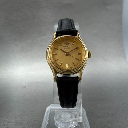 Seiko Watch Women 21mm Champagne Dial Gold Tone Round V401-0920 New Battery5