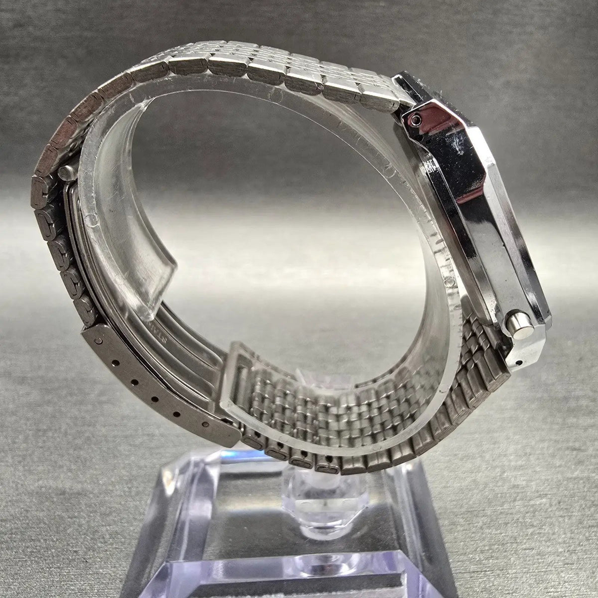 Seiko Alba Watch Men 32mm Silver Dial Silver Tone Daydate Alarm Y652-5290 NewBat8