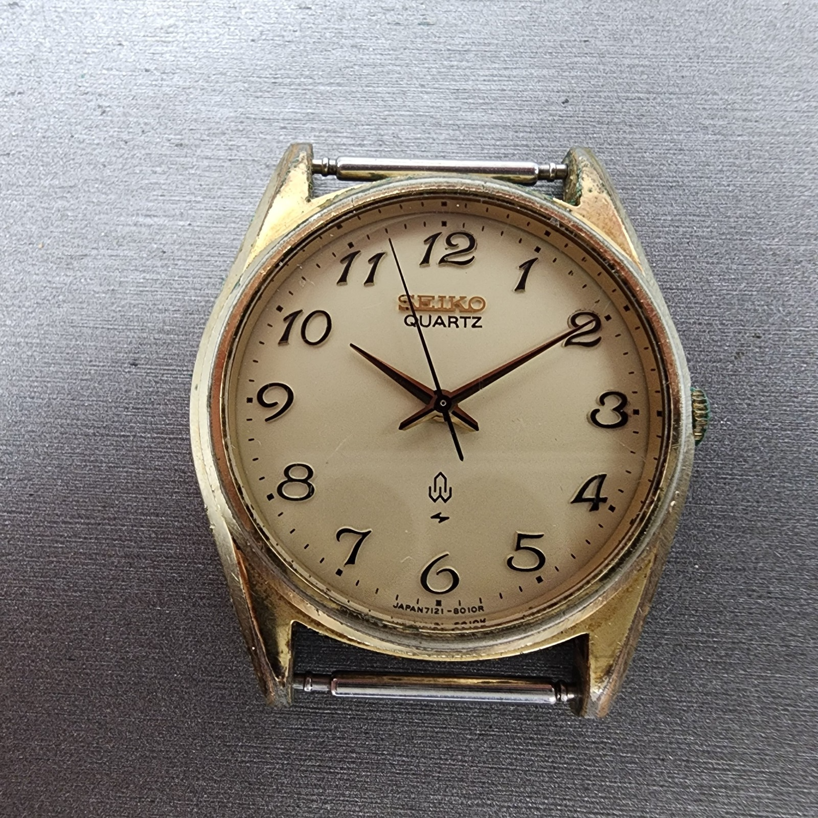 Seiko Watch Men 35mm Champagne Dial Gold Tone Round 71218000 VTG PARTS2