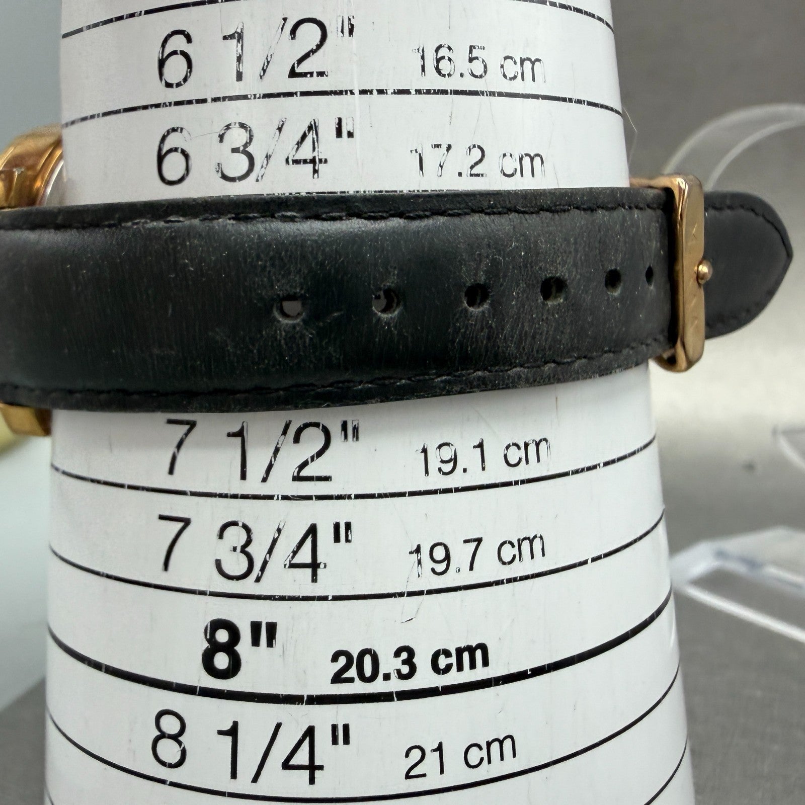 MVMT Boulevard Watch Women 38mm Black Dial Rose Gold Tone Date Leather New BattN10