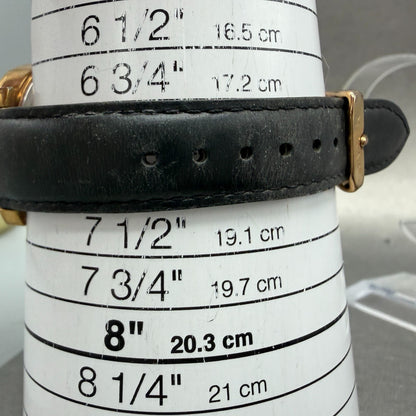 MVMT Boulevard Watch Women 38mm Black Dial Rose Gold Tone Date Leather New BattN10