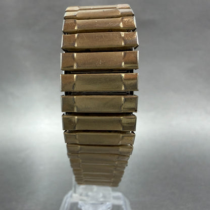 Wittnauer Tank Watch Men 27mm Gold Dial Gold Tone Rectangle Diamond Marker PARTS8