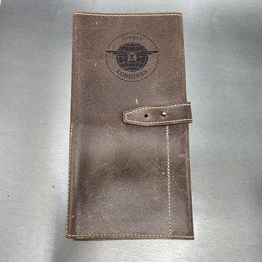 Longines Spirit Watch Roll Brown Leather Travel Case0