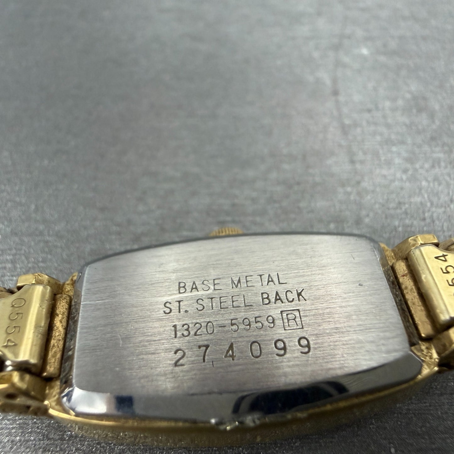 Seiko Tank Watch Women 14mm Champagne Dial Gold Tone 1320-5959 New Battery VTG9