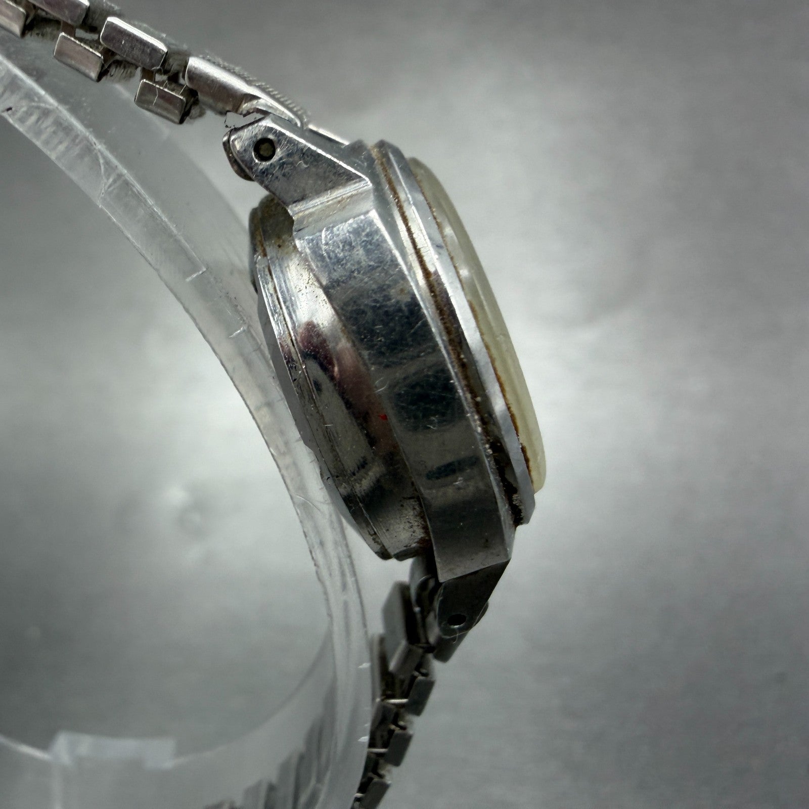 Seiko Automatic Watch Women 22mm Silver Dial Silver Tone Date 2517-0291 PARTS4