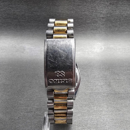 Seiko President Watch Men 35mm Silver Dial Two Tone Daydate SQ 5Y23-8A69 New Bat7