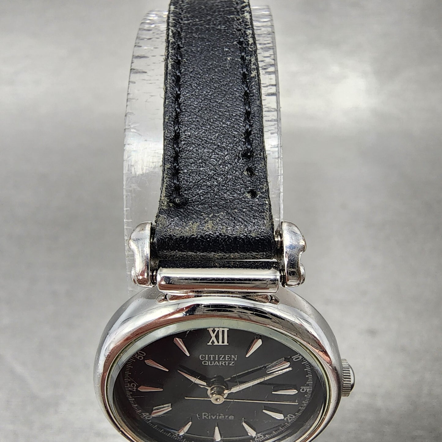 Citizen Riviere Watch Women 24mm Black Dial Silver Tone Round New Battery4