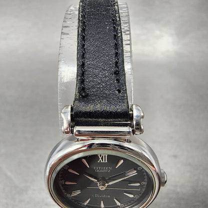 Citizen Riviere Watch Women 24mm Black Dial Silver Tone Round New Battery4