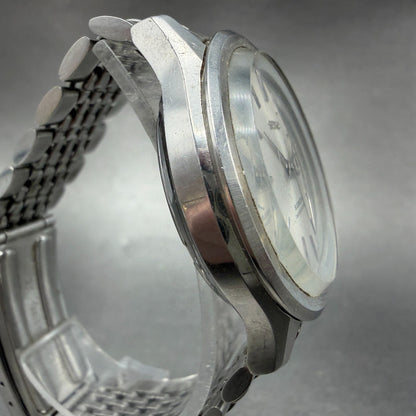 Seiko Business A Watch Men 38mm White Dial Silver Tone Daydate Automatic Runs 23