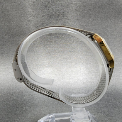 Seiko Tank Watch Women 18mm Black Dial Gold Tone Rectangle 2B215020 New Battery8