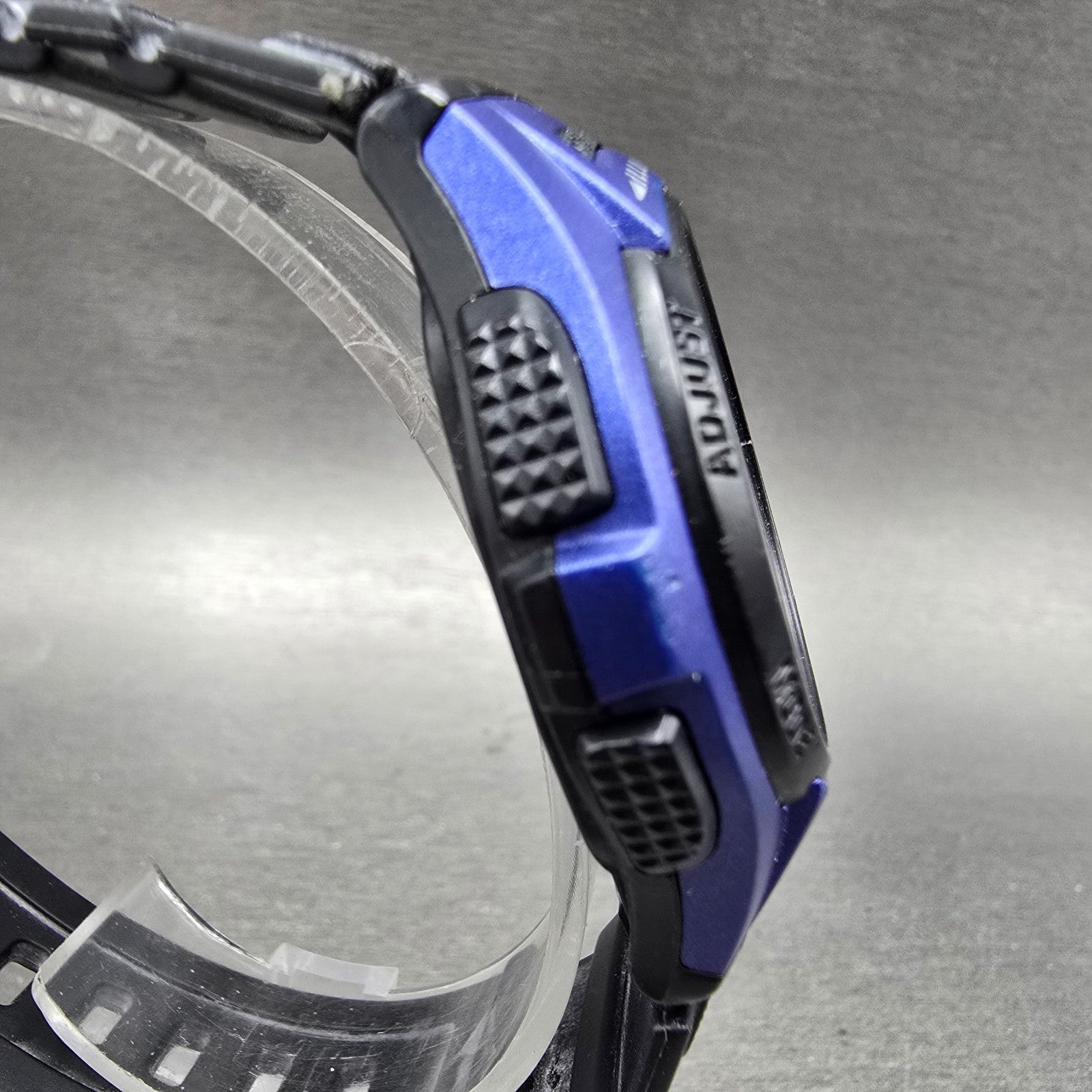 Casio W-213 Watch men 40mm Black Blue Alarm Chronograph Round New Battery3