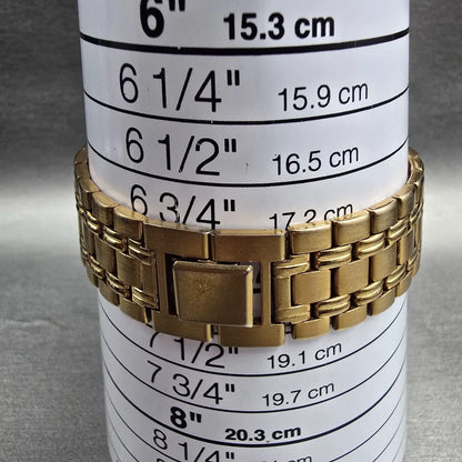 Seiko Watch Men 33mm White Dial Gold Tone Round 5Y94-7029 New Battery Vintage9