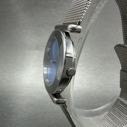 Skagen Watch Women 25mm Blue Dial Silver Tone Round Mesh Band 107SSSI New Batt2