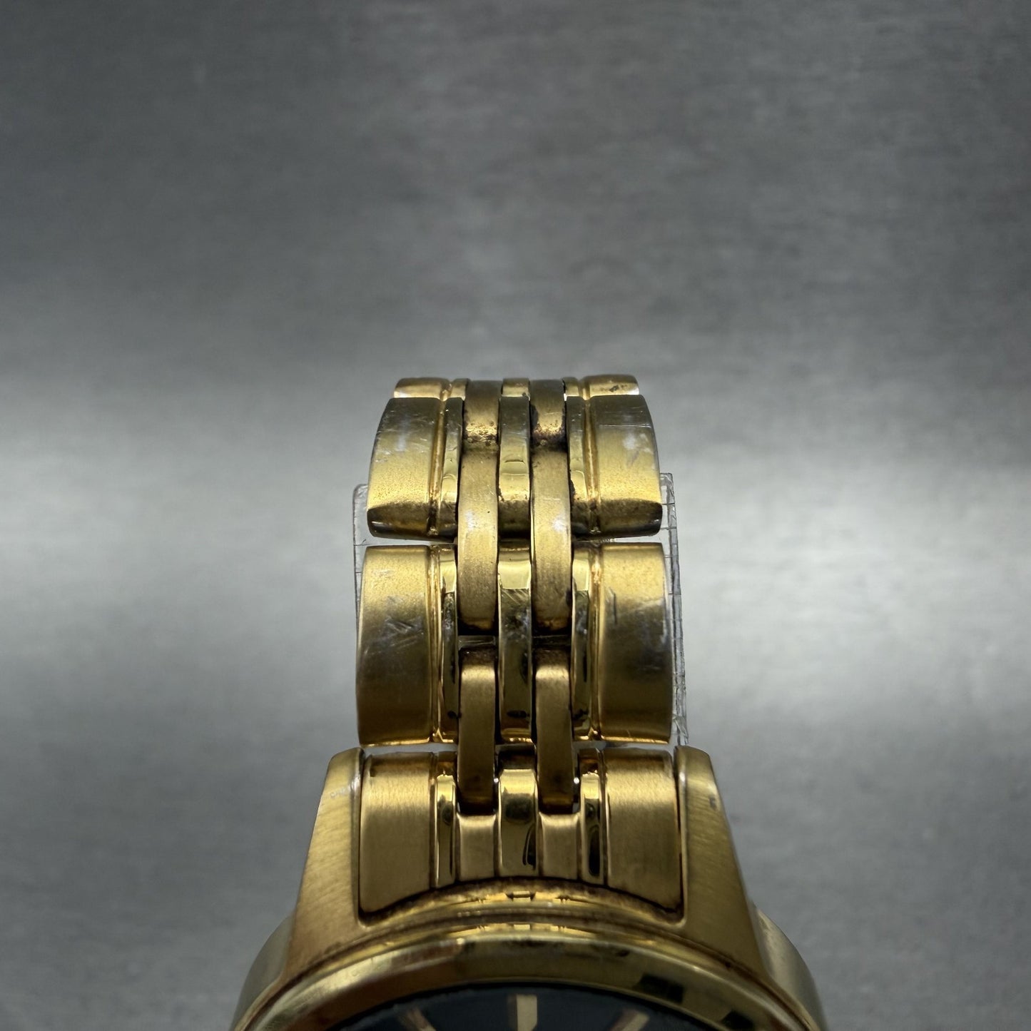 Seiko Watch Women 29mm Black Dial Gold Tone Date Round 6N22-00A0 New Battery AB4
