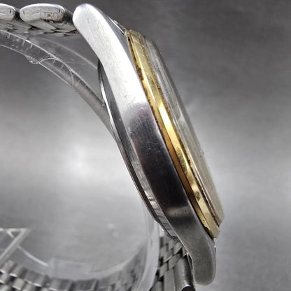 Seiko Watch Men 35mm Blue Dial Two Tone Daydate Round 7N43-8A39 VTG PARTS4