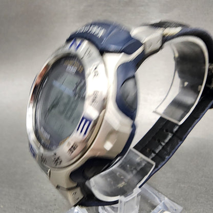 Casio Pro Trek PRW-100BJ Watch Men 46mm Digital Blue Tone Solar Wave Ceptor READ