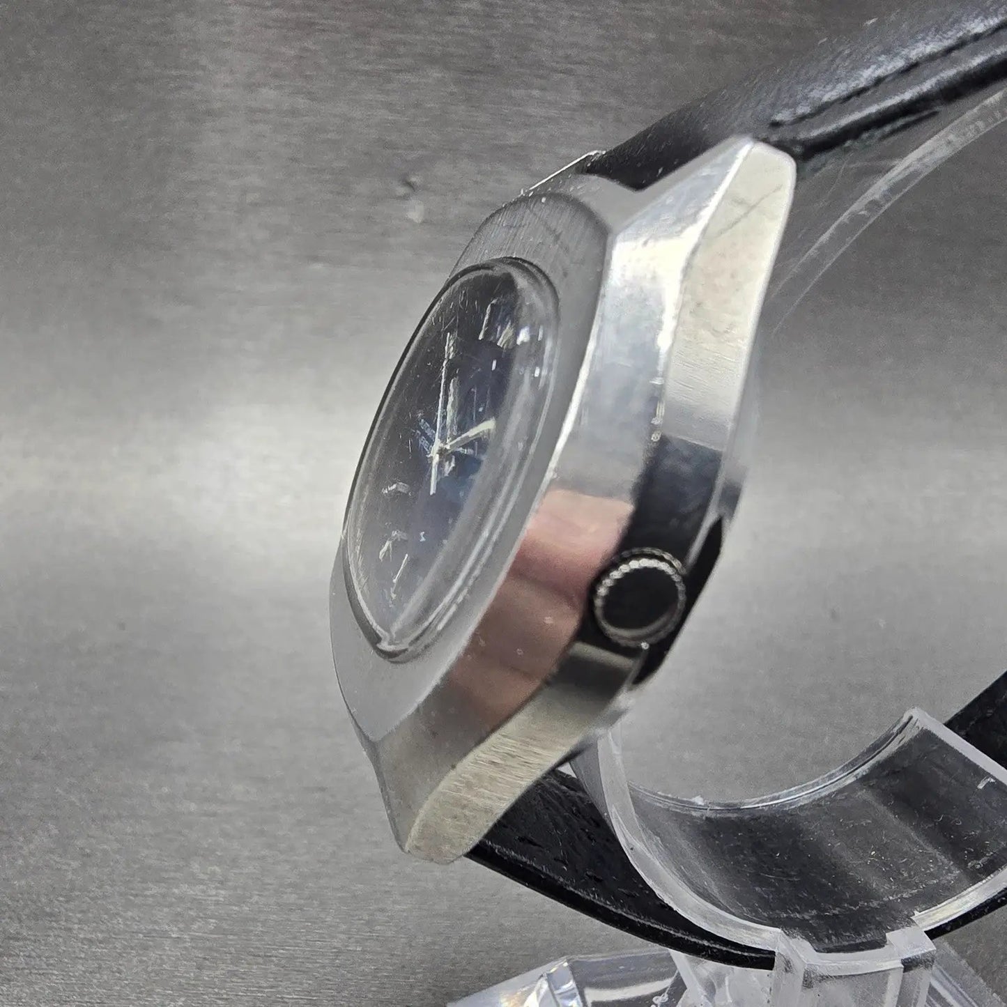 Seiko Automatic Watch Men 39mm Blue Dial Silver Tone Daydate 7009-5008 Runs VTG2